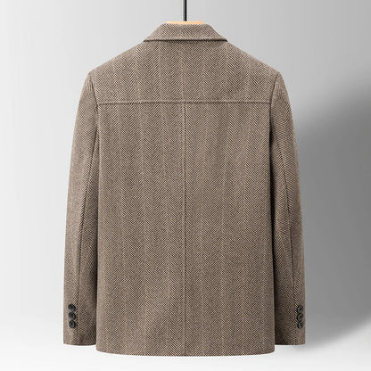 Elegant Herringbone Pattern Blazer Jacket for Men - Harren Cole
