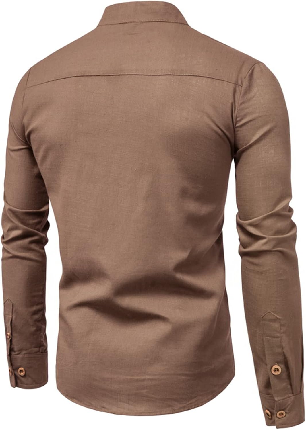 Elegant Linen Shirt with Stand - Up Collar - Harren Cole