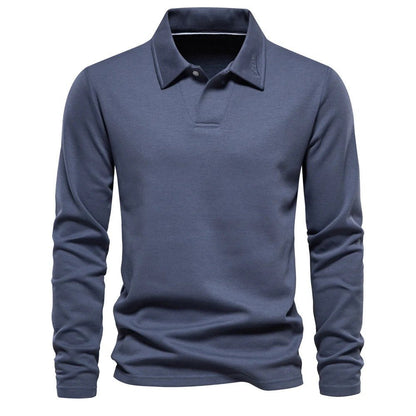 Elegant Long Sleeve Polo Shirt for Men - Harren Cole