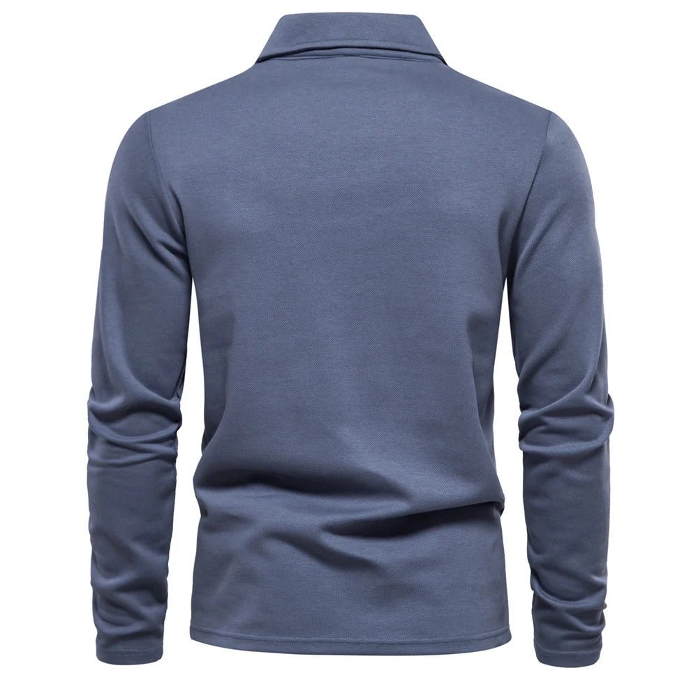 Elegant Long Sleeve Polo Shirt for Men - Harren Cole