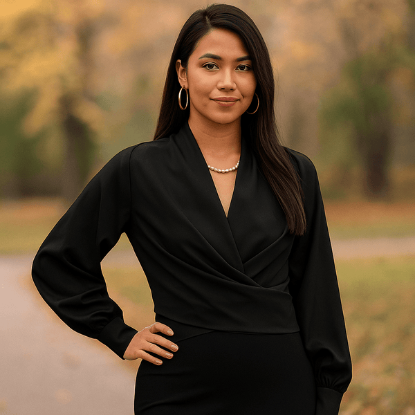 Elegante Bluse mit Puffärmeln und V - Ausschnitt - Livezo