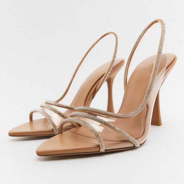 Elegante Slingback - Sandalen mit spitzer Spitze und hohem Absatz - Livezo