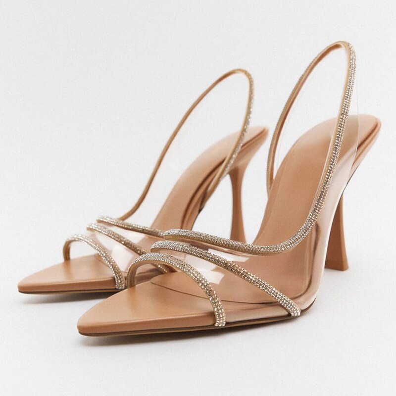 Elegante Slingback - Sandalen mit spitzer Spitze und hohem Absatz - Livezo