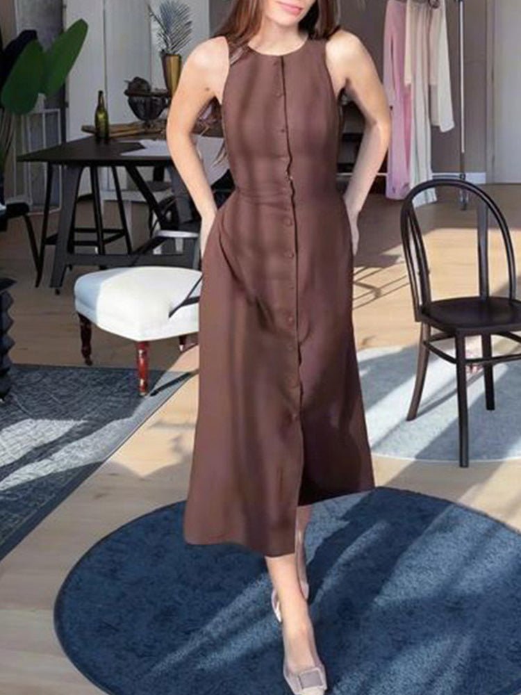 Elegantes Weißes Hemdkleid in Midilänge - Livezo