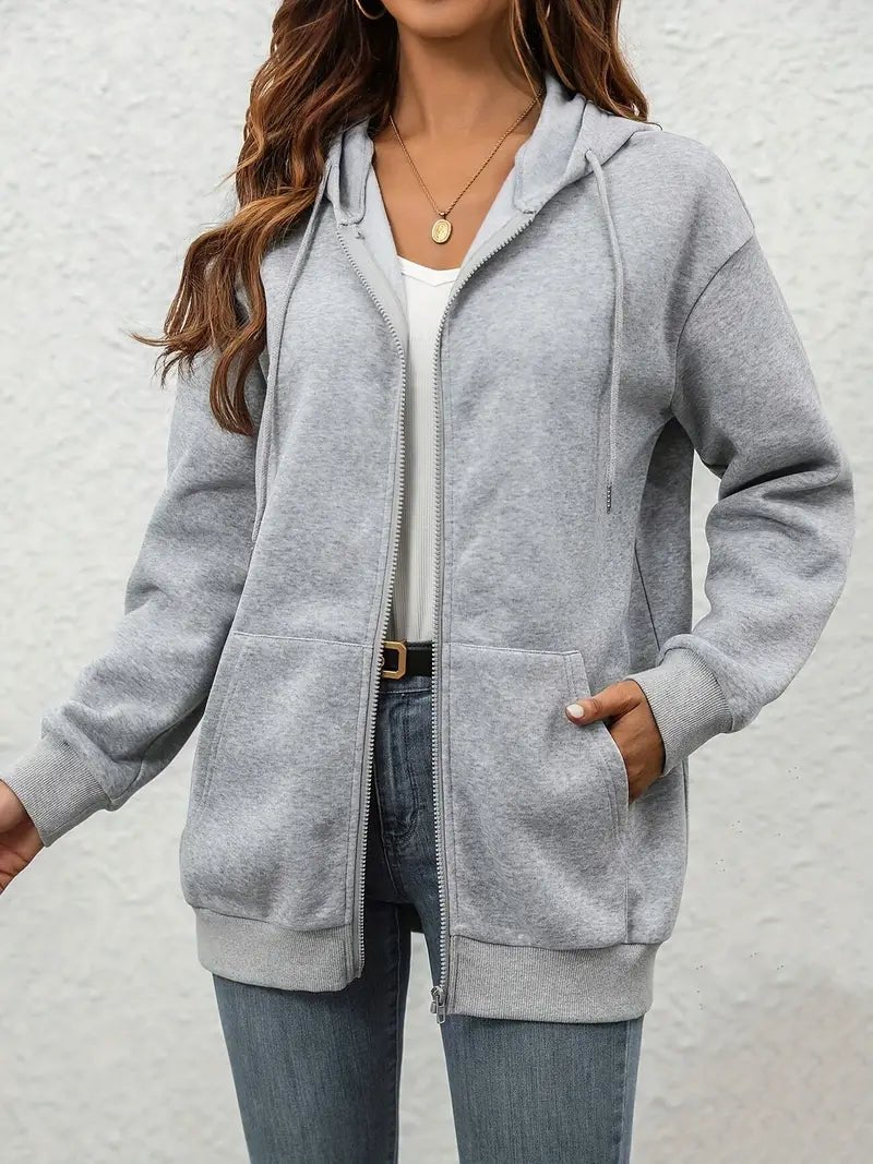 Eliana - Damen - Kapuzenpulli mit Kordelzug, Fleece - gefüttert, Kapuzenpulli mit dickem Reißverschluss - Livezo