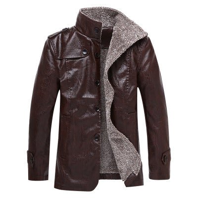 Faux Leather Jacket with Warm Fleece Lining - Harren Cole