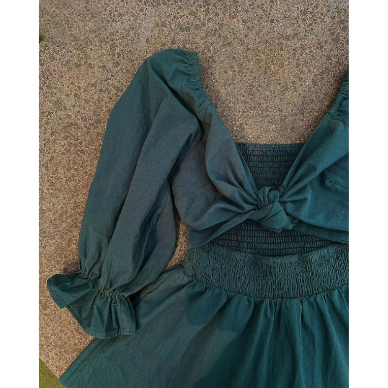 Französisches Kleid mit Rüschärmeln - Livezo