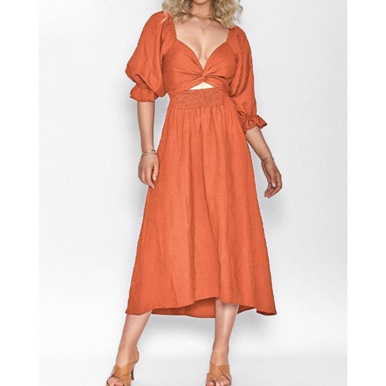 Französisches Kleid mit Rüschärmeln - Livezo