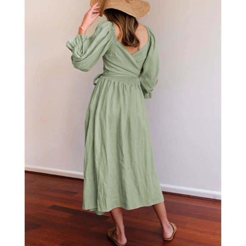 Französisches Kleid mit Rüschärmeln - Livezo