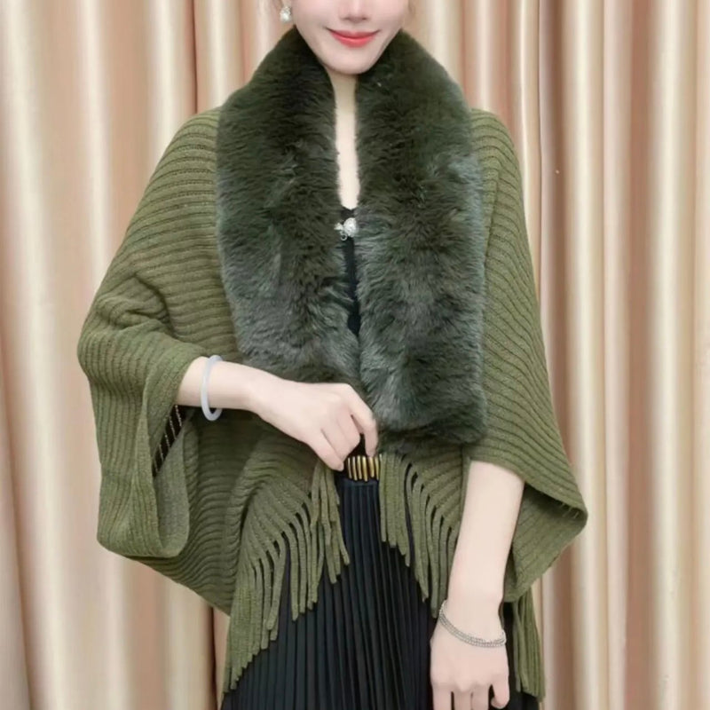 Fur Collar Shawl - Gemütliche Wärme, eleganter Stil - Livezo