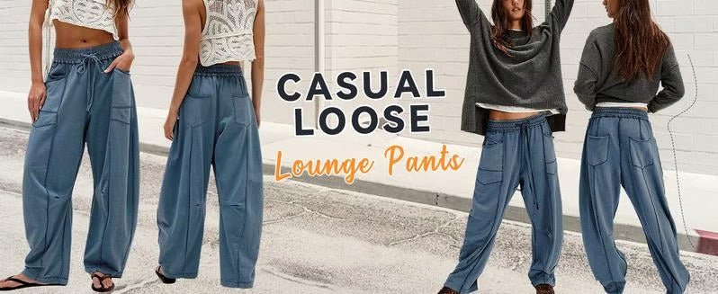 Gemütliche Lounge - Sweatpants mit weitem Bein und Taschen - Livezo