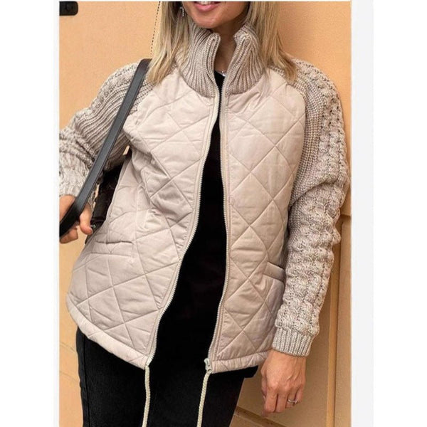 Gemütliche Steppjacke mit Strickärmeln für Damen - Livezo