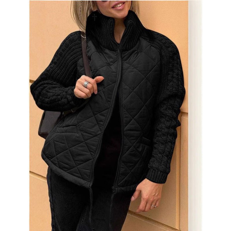 Gemütliche Steppjacke mit Strickärmeln für Damen - Livezo