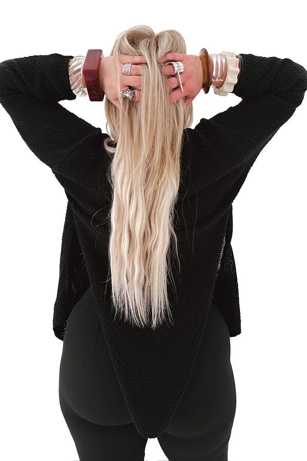 Gemütliche Strick - Mid - Length - Strickjacke mit langen Ärmeln - Livezo