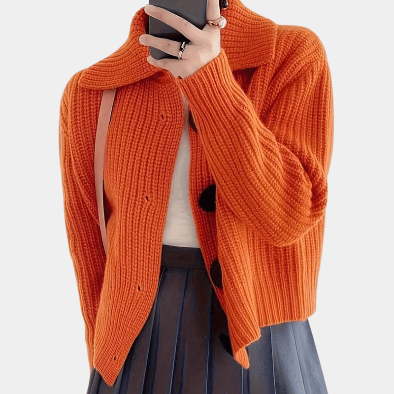 Gemütlicher eleganter Cardigan mit großen Knöpfen für Herbst und Winter - Livezo