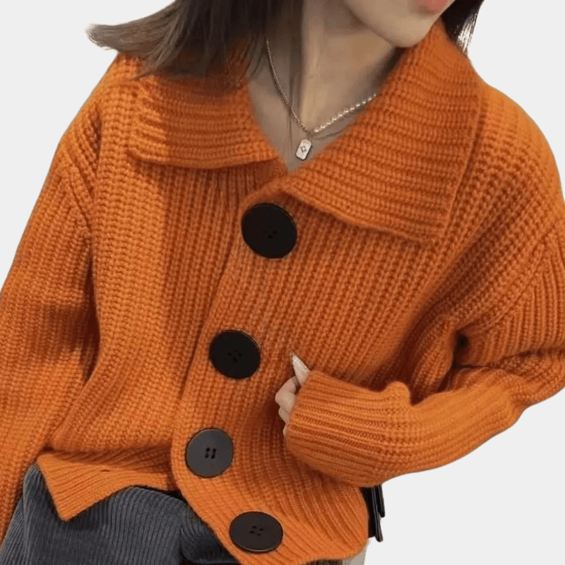 Gemütlicher eleganter Cardigan mit großen Knöpfen für Herbst und Winter - Livezo
