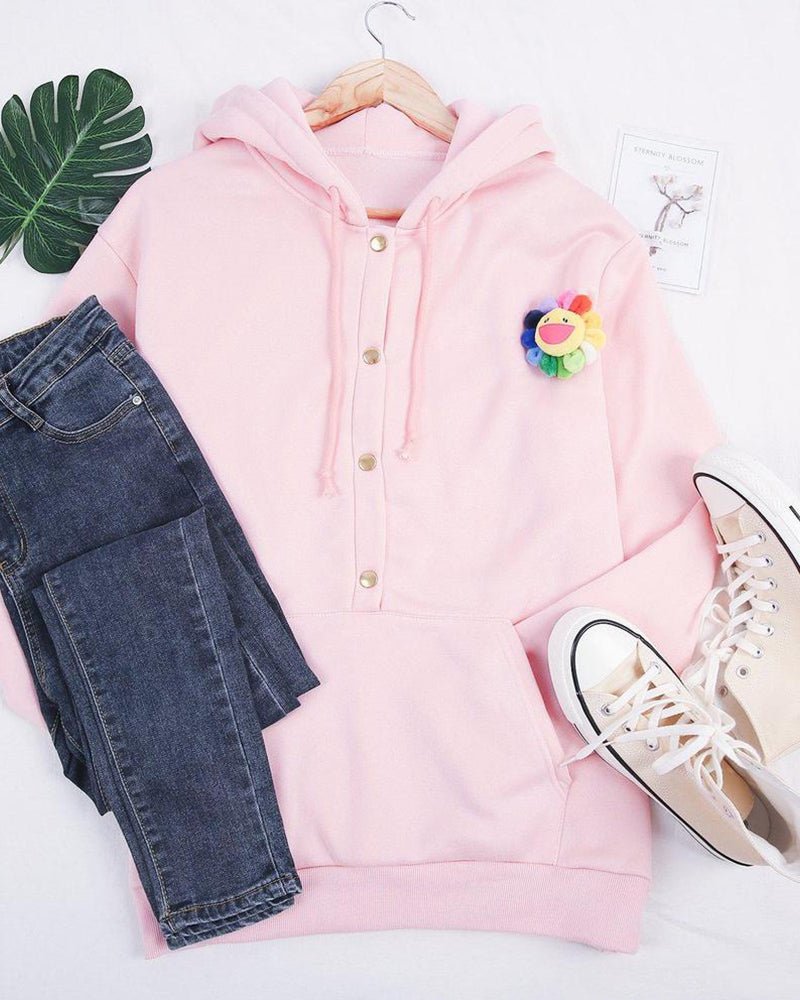 Gemütlicher rosa Hoodie mit Kängurutaschen für Damen - Livezo