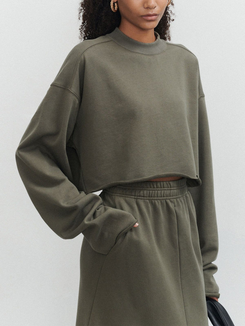 Gemütliches Kurz geschnittenes Sweatshirt für lässigen schicken Stil - Livezo