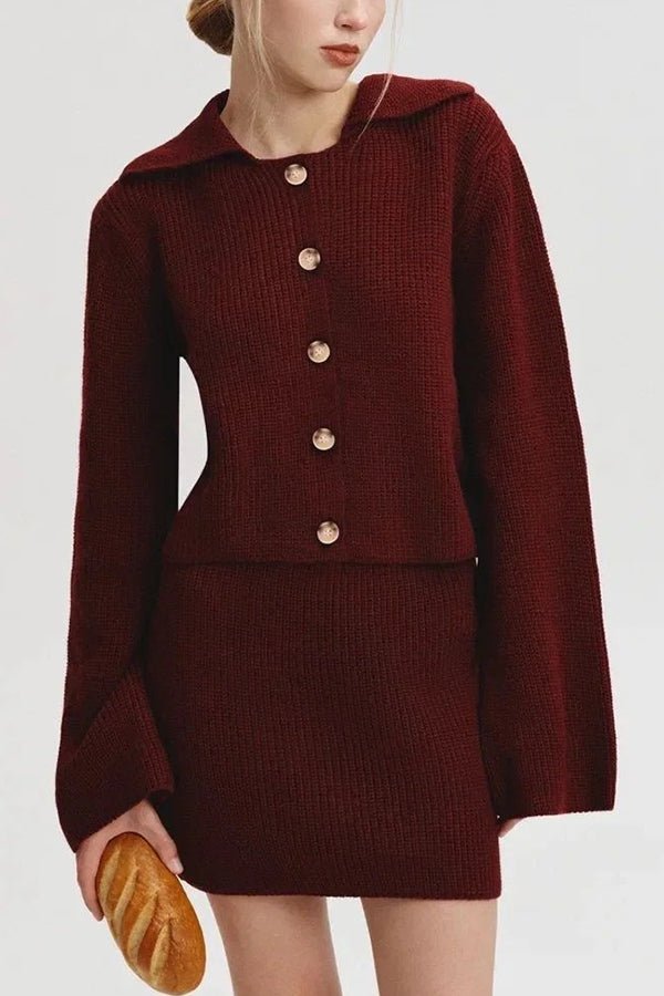 Gemütliches Strickcardigan - und lässiges Minirock - Set - Livezo