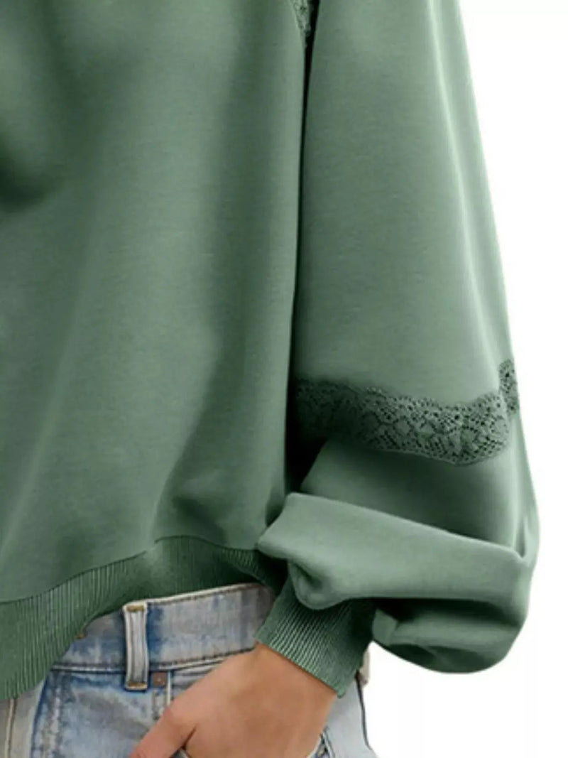 Gemütliches Sweatshirt mit Spitzenbesatz für lässig - schicke Looks - Livezo