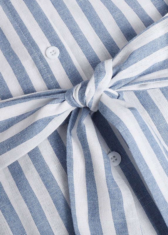 Gestreiftes Maxikleid Aus Baumwolle - Livezo