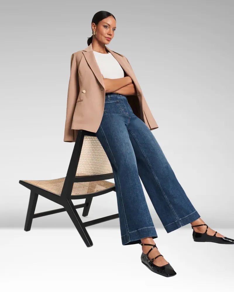 High - Waist Jeans mit weitem Bein - Livezo