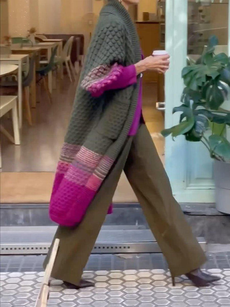 Julia - Moderner Druck Langarm - Strickjacke - Livezo