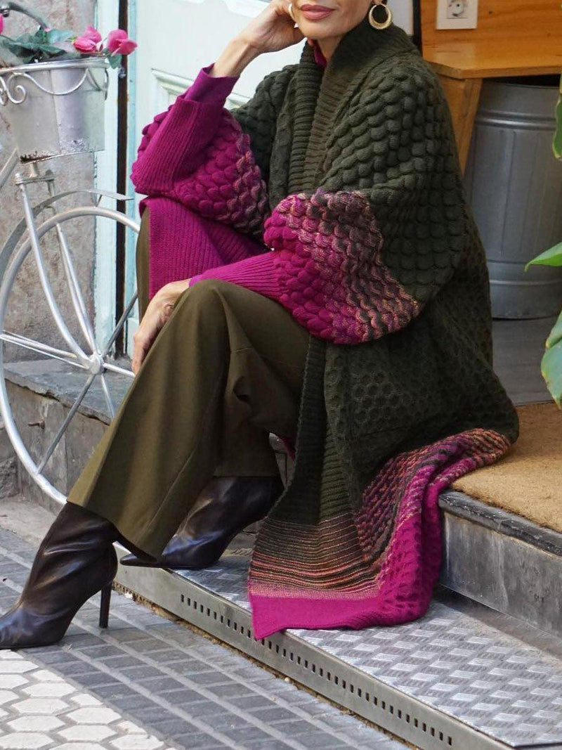 Julia - Moderner Druck Langarm - Strickjacke - Livezo