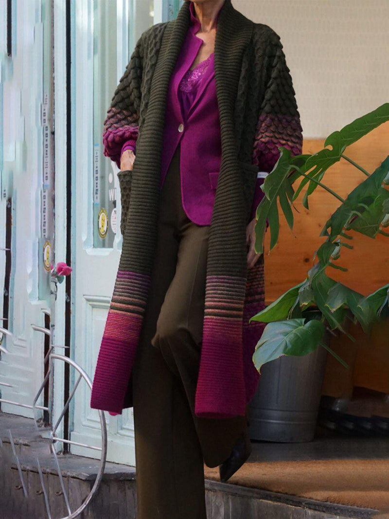 Julia - Moderner Druck Langarm - Strickjacke - Livezo