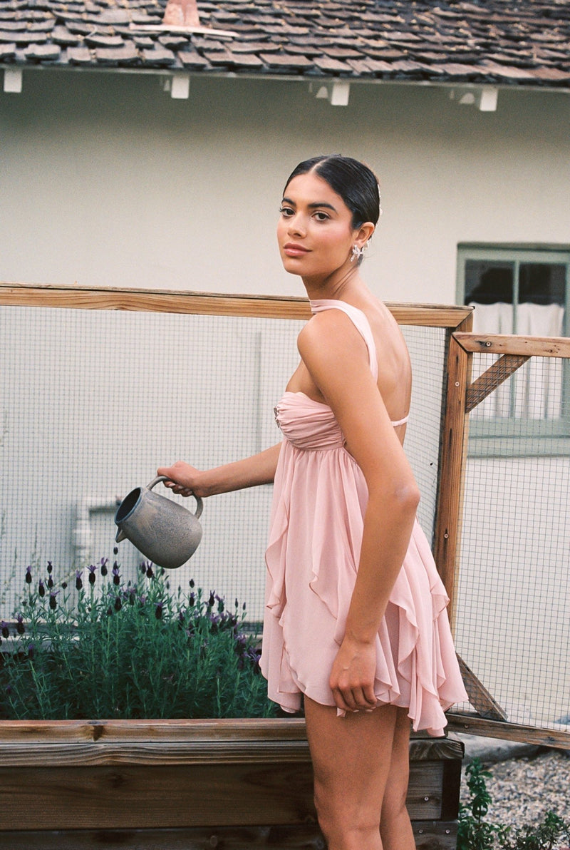 Kleid mit Blumenmuster und Neckholder - Ausschnitt - Livezo