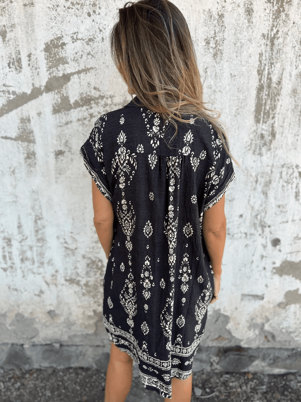 Kurzarmkleid mit Taschen - Livezo