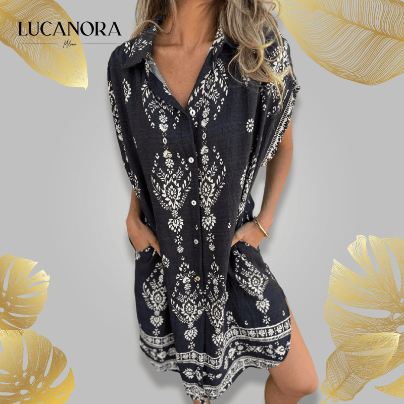 Kurzarmkleid mit Taschen - Livezo