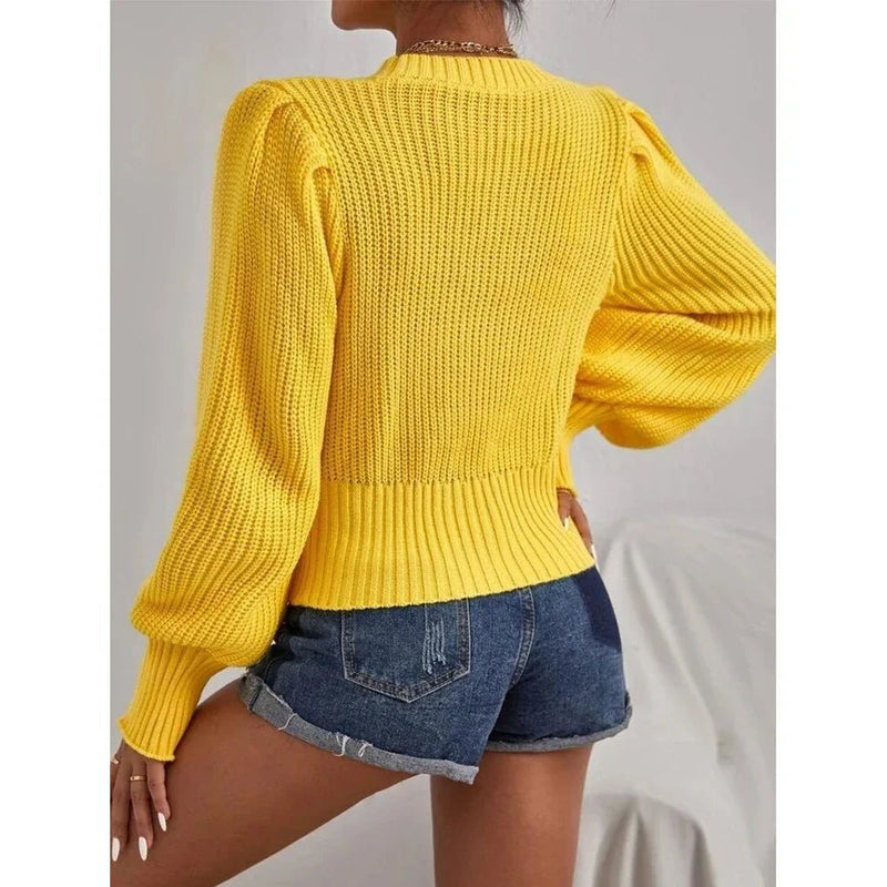 Kuscheliger weicher Strickpullover mit schickem Kettenmuster - Livezo