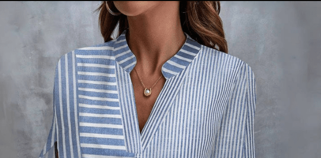 Lässige gestreifte Bluse - Livezo