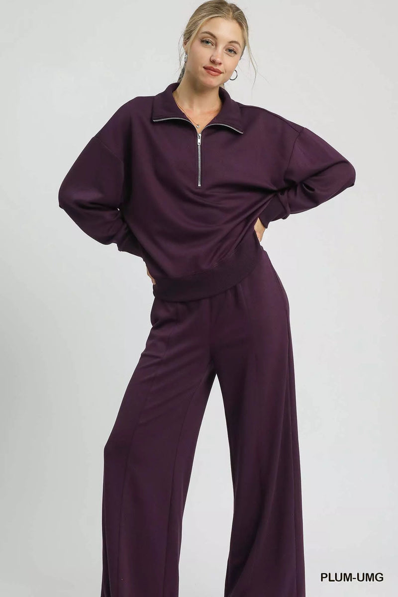 Lässiger kuscheliger Pullover mit halbem Reißverschluss - Livezo