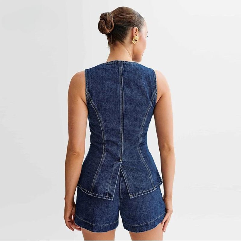 Lässiges zweiteiliges Denim - Set für mühelosen Stil - Livezo