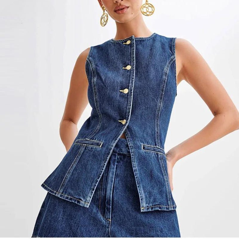 Lässiges zweiteiliges Denim - Set für mühelosen Stil - Livezo