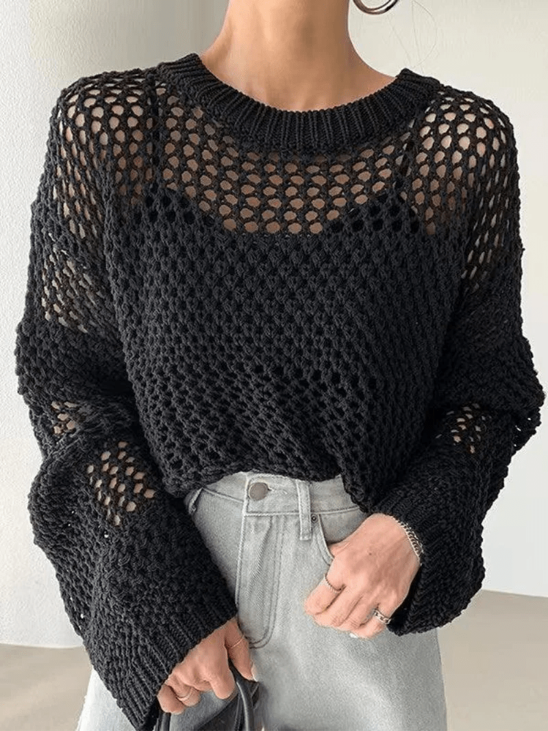 Leichter, offener Strickpullover für Damen - Livezo