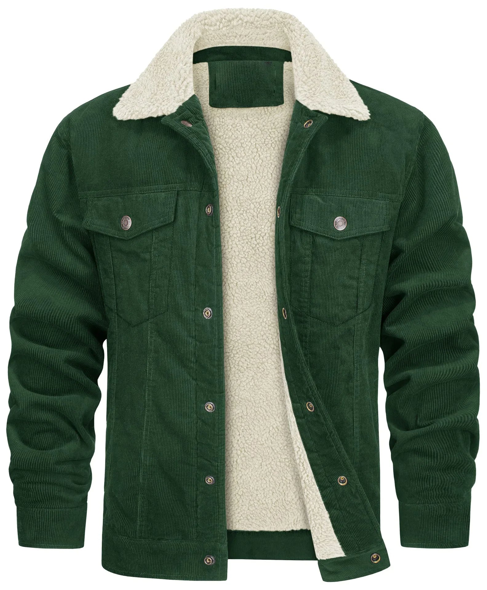 Lined Corduroy Jacket with Sherpa Collar for Men - Harren Cole