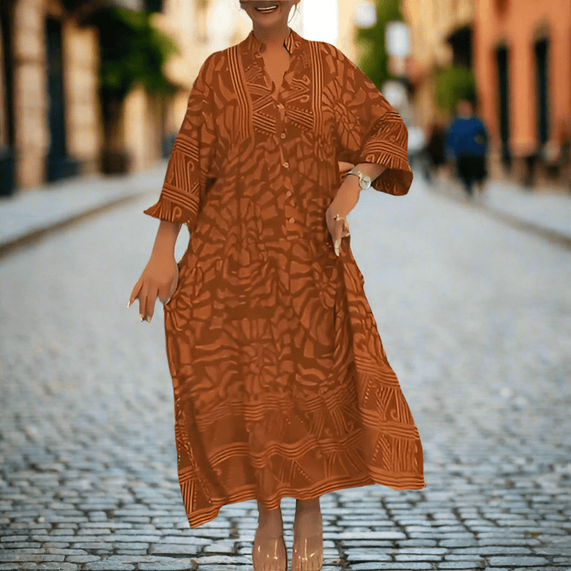 Locker sitzendes bedrucktes Freizeitkleid für Damen - Livezo