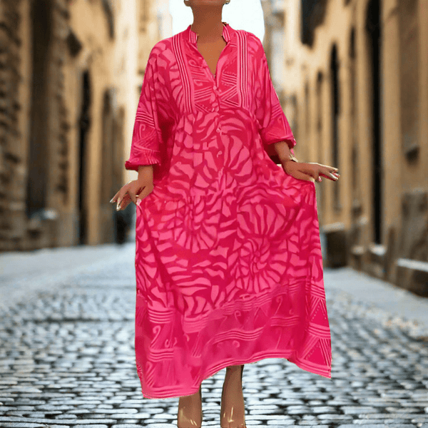 Locker sitzendes bedrucktes Freizeitkleid für Damen - Livezo