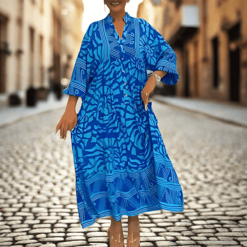 Locker sitzendes bedrucktes Freizeitkleid für Damen - Livezo