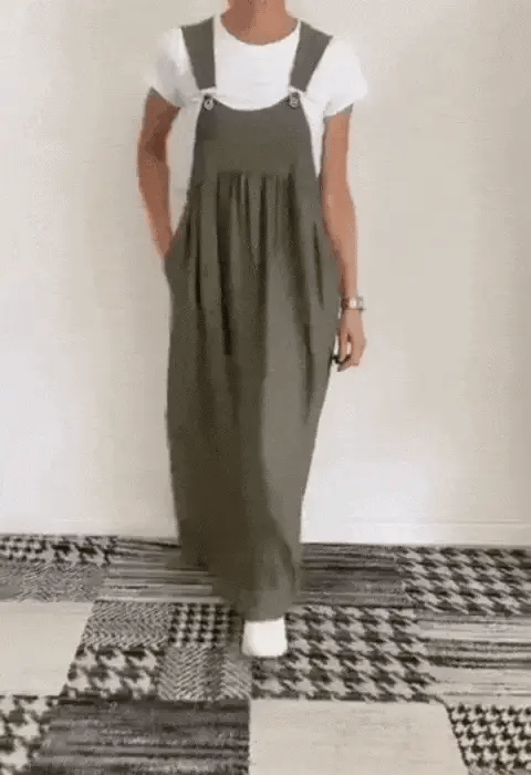 Locker sitzendes Kleid mit verstellbaren Trägern - Livezo