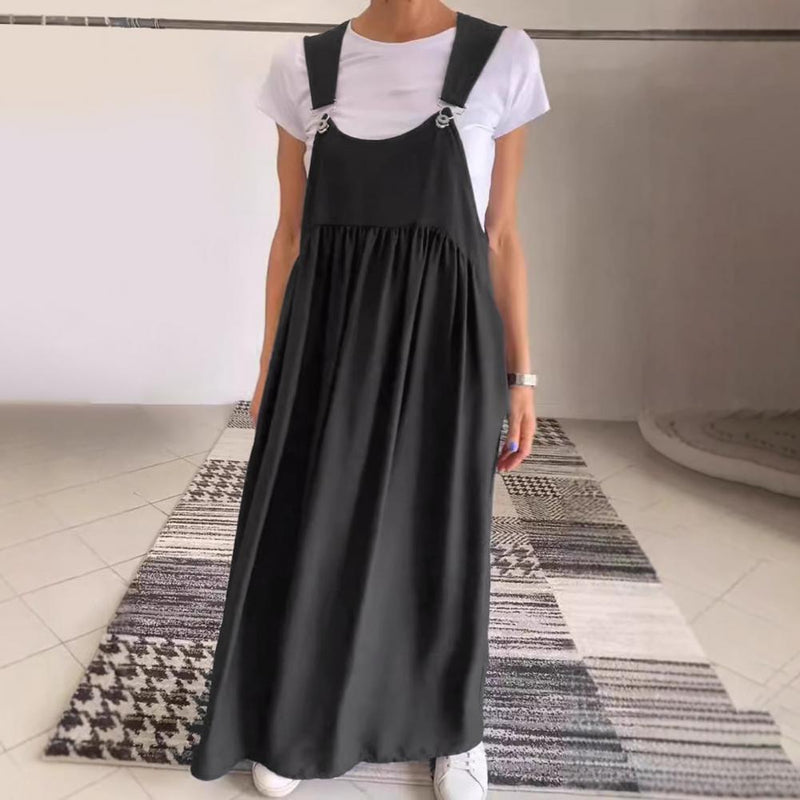 Locker sitzendes Kleid mit verstellbaren Trägern - Livezo