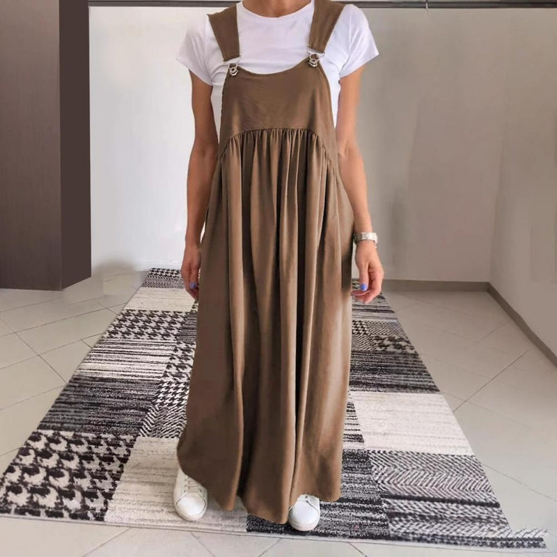 Locker sitzendes Kleid mit verstellbaren Trägern - Livezo