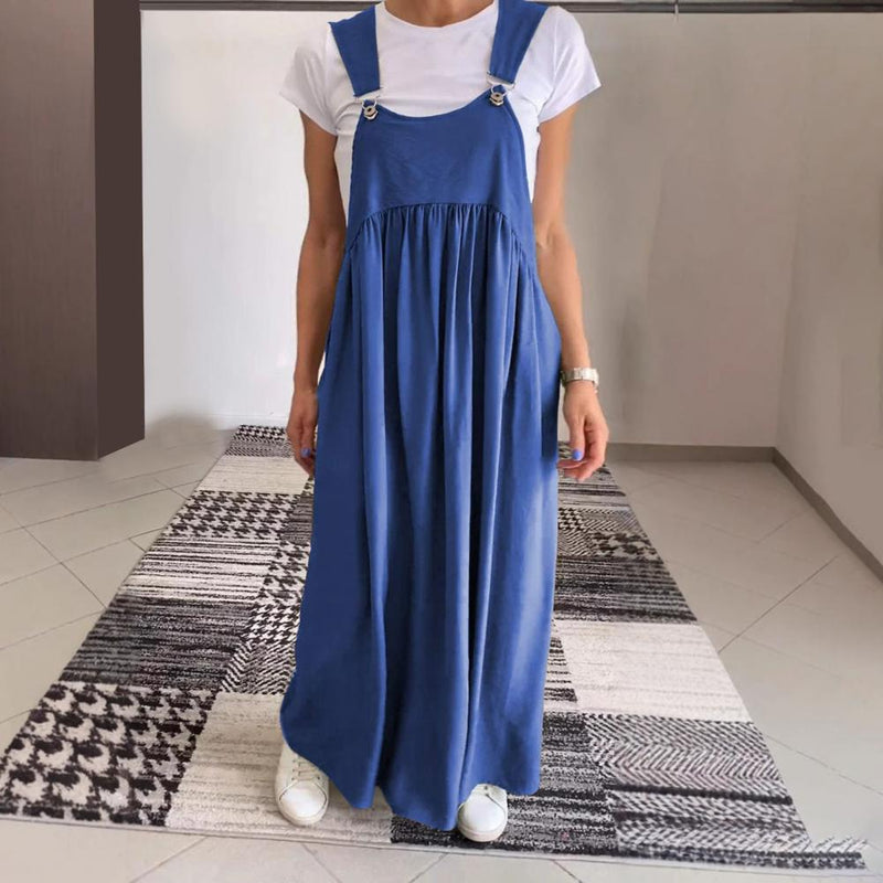 Locker sitzendes Kleid mit verstellbaren Trägern - Livezo