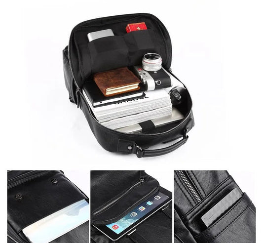 Luxury Leather Travel Backpack with Smart Organization - Harren Cole