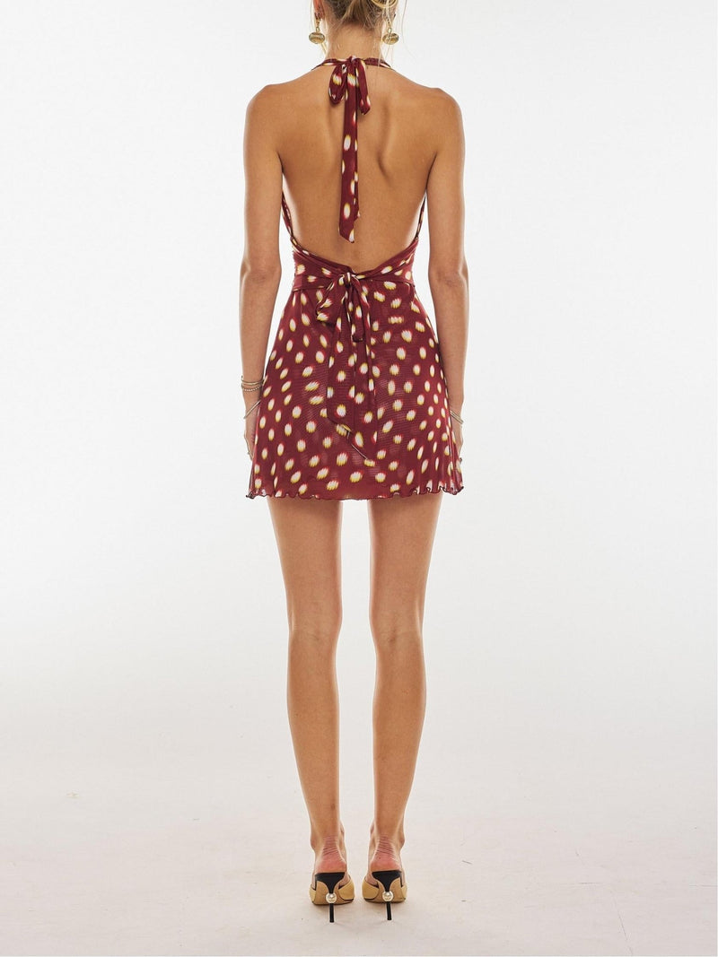 Lycra Mini - Kleid mit Polka - Dot und enger Passform - Livezo