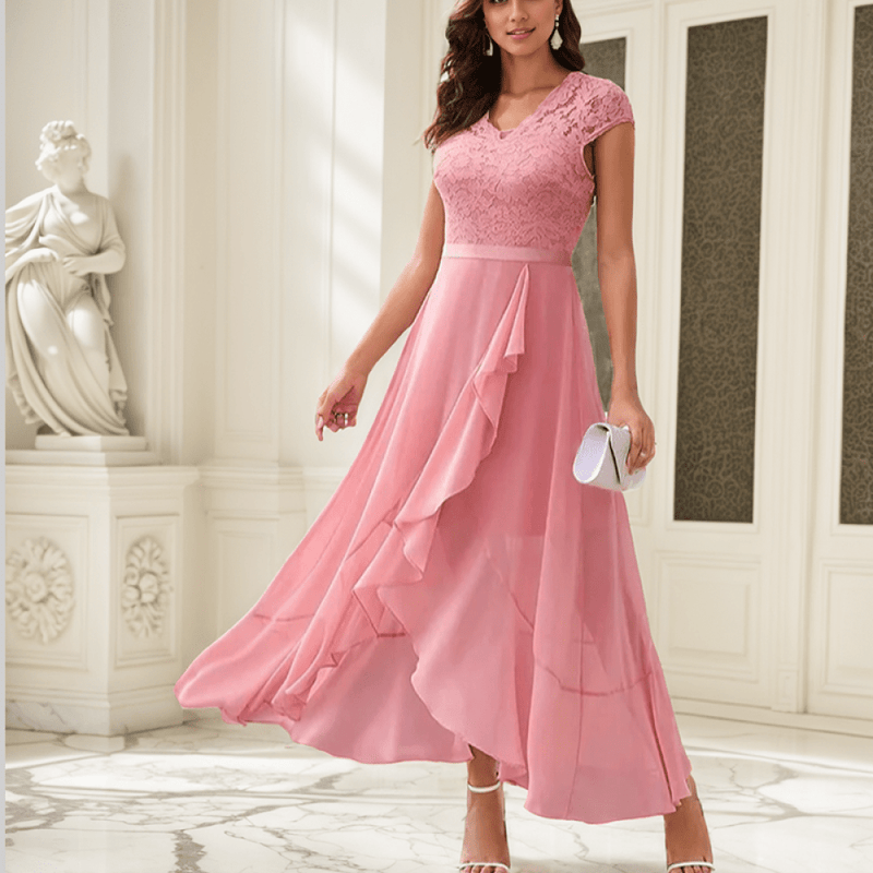 MAIA –✨ Glitzerndes V - Ausschnitt Partykleid ✨ - Livezo