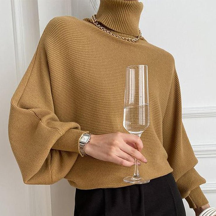 Margarethe - Khaki Rollkragenpullover - Livezo